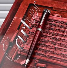 CARTIER Art Decor Style Couture Decor Red Lacquer Mother of Pearl Ballpoint Pen picture