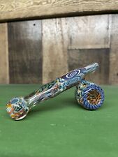 Heady Glass Pipe Sidecar Bowl Hand Blown Collectable Boro Art By Sarah Krunk AK picture
