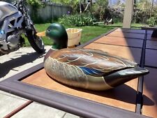 Big Sky Carvers Hand-Carved Wooden Mallard Duck Signed Chris Linn picture