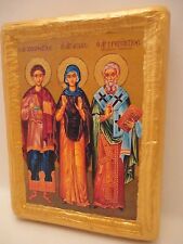 Saint Boniface St Aglaia St Gregentius Eastern Orthodox Historic Icon Art OOAK picture