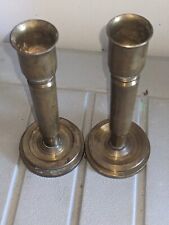 PAIR WW2 TRENCH ART CANDLE STICKS 50 Cal And 40MM picture