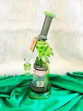 TALL Cheech™ 12” THICK Green Crystal Recycler BONG Glass Water Pipe Hookah *USA* picture
