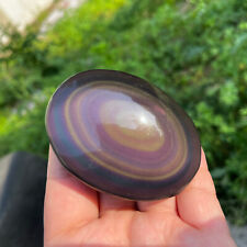 130g WOW Natural Rainbow Cat's eye Obsidian Crystal Sphere Healing reiki decor picture