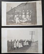 RPPC Train Dining Car Cooks Pose for Photo Set of Two Early 1900s Postcards picture