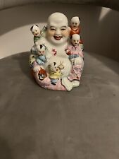 FabVintage Porcelain Chinese Happy Budda with Children Hanging on him picture