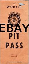 Vintage Northwest Region Sports Car Club Of America Pit Pass Worker 000211 picture