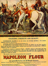 1909 Original Napoleon Flour Oversized Ad. Mounting Horse In Battle. Lg Color Pg picture