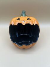 Ganz Halloween Orange Pumpkin Jack O'Lantern Candy Bowl Dish picture