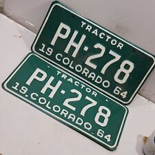 1964 Colorado License Plate Pair Tractor PH-278 man cave BAR picture