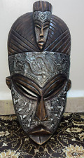 African Tribal Mask Wood Hand Carved Vintage Wall Hanging ghana picture