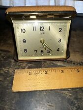Vintage Elgin Luminous Travel Wind Up Alarm Clock Non Working Missing A Screw. picture
