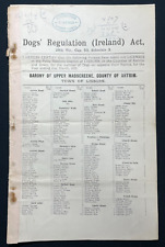 1909 Pamphlet, Lisburn Urban District Council, Names of Owners of Dog Licences picture