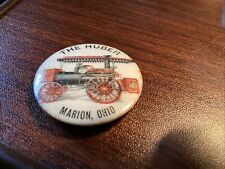  Antique THE HUBER Steam Farm Tractor Pinback Button Pin Marion Ohio  picture