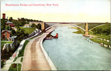 Vtg 1910s Washington Bridge and Speedway New York NY Unused Postcard picture