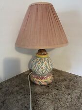 Vtg Mackenzie Childs Lamp Tulips Old Mark 1990’s With Pleated Pink Shade Works  picture