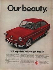 Volkswagen - 1967 - Fastback  - Red Car -  Vintage Automobile Advertisement  picture