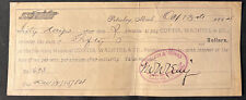 Vtg 1894 Check I.O.U. to Banking House of Curtis Wachtel & Co Petoskey Michigan picture