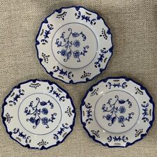 Vtg Lillian Vernon Scalloped Reticulated Round Blue White Porcelain Plate 8