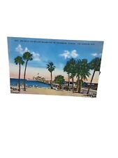 Vintage c 1930s Spa Beach Pier St Petersburgh Florida Linen Post Card picture