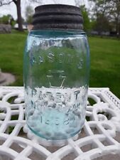 Vintage One Pint MASON'S  Jar~Patent Nov 30th 1858~Blue Tint~Zinc Lid picture