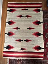 Vintage Navajo Wool Rug Red & Black&beige 45”x68” picture