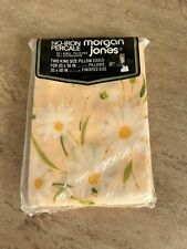 Vtg Morgan Jones No Iron Percale 2 King Size Pillow Cases NEW Peach Daisy Floral picture
