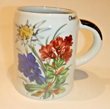 Vintage Lorenz Bavaria Porzellan Mug Painted Floral Design Signed Oberammergau picture