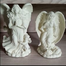 NWOT Set Of 2 Ceramic Angel Candle Holders. Home Decor. Christmas . No cracks  picture