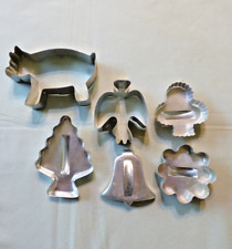 Vintage Tin & Aluminum Cookie Cutter Lot - 6 Items - One Price picture