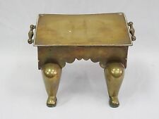 MASSIVE ANTIQUE VICTORIAN BRASS LOG / FIREPLACE STOOL picture