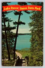 Lake Itasca Minnesota Douglas Lodge State Park Postcard VTG cancel bagley minn picture