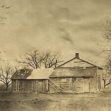 Antique Vintage Sepia Snapshot Photograph Abandoned Barn Spooky picture