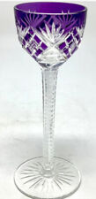 Vintage Amethyst Purple CUT TO CLEAR Ajka Crystal CORDIAL Liquor Glass picture