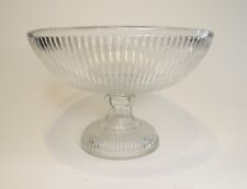 Antique Pre 1865 Flint Glass Fine Ribbed Compote Dish EAPG picture