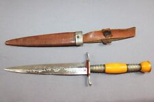German Solingen Rostfrei Etched Engraved Dagger Knife and Sheath picture