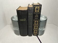 Vintage MCM Blenko Art Glass Half-Moon Bookends  Clear picture