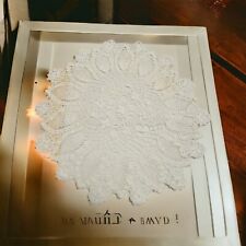 28 inch X-Large White Hand Crocheted Doily Table Decor Vintage Home Accent picture