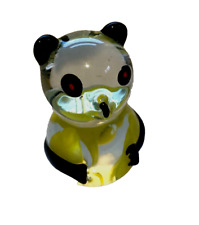 UNUSUAL SOLID ART GLASS PANDA BEAR FIGURE picture
