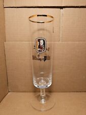 Vintage German Bitburger Pils Footed Pedestal Pilsner Beer Glass, Brewery, Bar picture