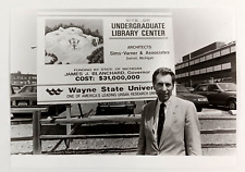 1989 Wayne State University Detroit MI Library Construction Vintage Press Photo picture
