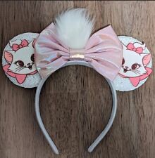 Marie Aristocats Inspired Cat Minnie Mouse ears headband-Disneyland- HANDMADE picture