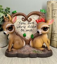 Ebros Valentines Romantic Love Deer Couple By Heart Shaped Plaque Rustic Statue picture