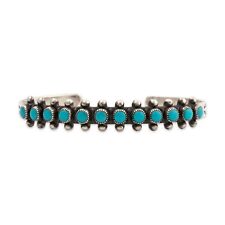 BELL TRADING POST STERLING SILVER TURQUOISE SNAKE EYES CUFF BRACELET 6.25