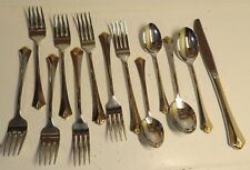 Oneida Silver Westgate Gold Accent Stainless Steel Mixed Lot Distinction Deluxe picture