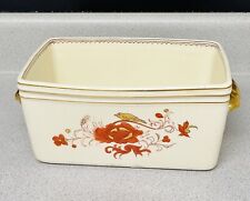 Antique Vtg Loafing Baking Dish Fall Blossoms Wishmaker By Amoges Made In USA picture