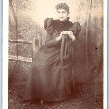 c1880s Warren, Vt Hot Young Lady in Chair Cabinet Card Photo Cute Hatch B15 picture