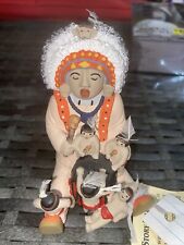 Native American Chief Story Teller Figurine Indian Grandfather With Children picture