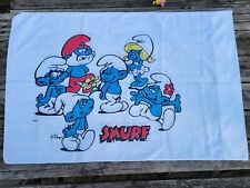 1 Vtg Smurfs Pillowcases Peyo Papa Smurfette 80s Cartoon Standard Size Lawtex picture