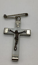 Vintage Italy Mother Of Pearl Crucifix Pin picture