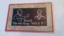 Comic Humor Postcard Puzzel The reel thing-Wich is it? Pre-Linen Antique vtg picture